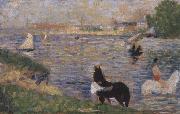 Horses in the Seine